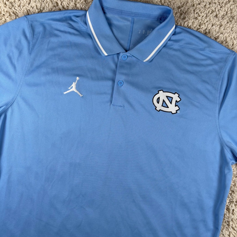 Jordan North Carolina Tar Heels Polo Shirt Mens Large UNC Football Team Issue L
